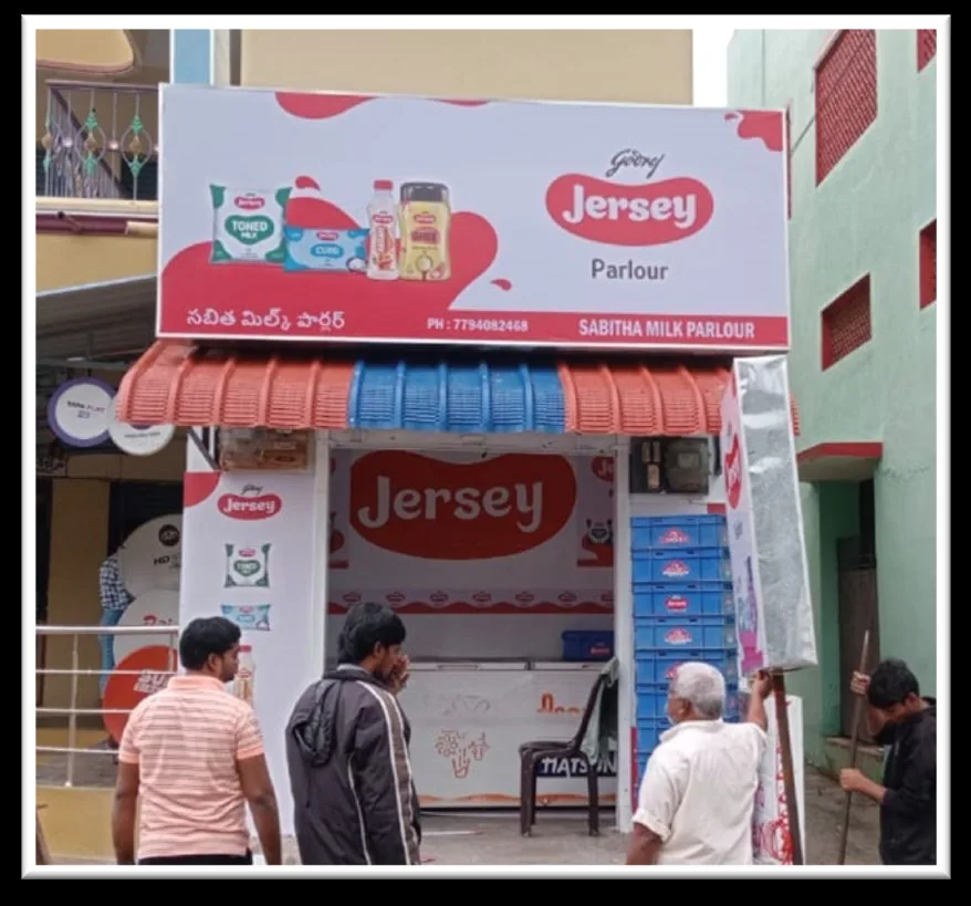 Backlit Jersey Parlour — work by Shristi Advertising, Tirupati