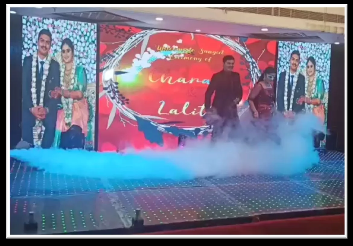 Wedding stage LED screen installation in Tirupati by Shristi Advertising