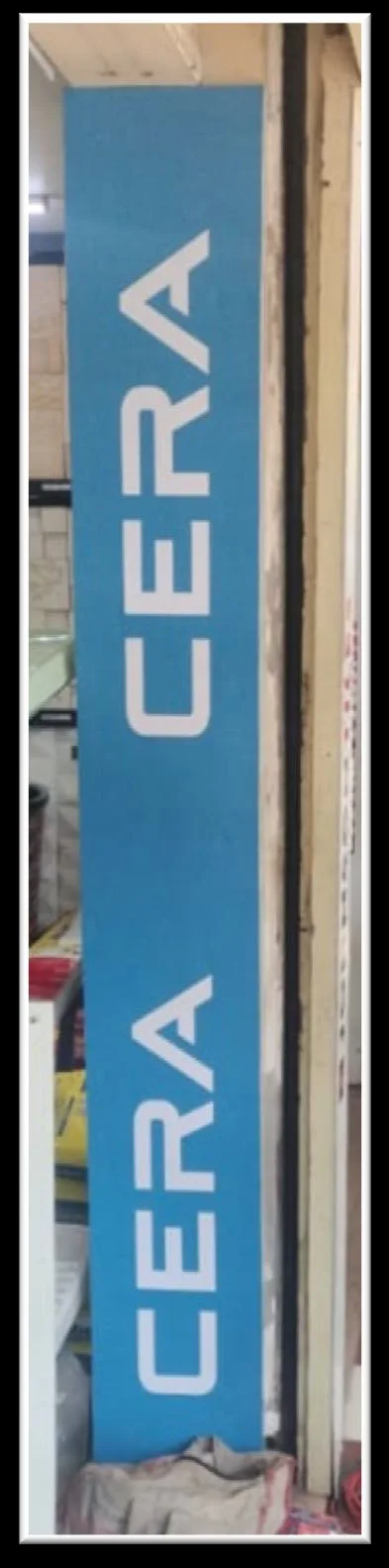 CERA vertical pillar sign at a Tirupati showroom